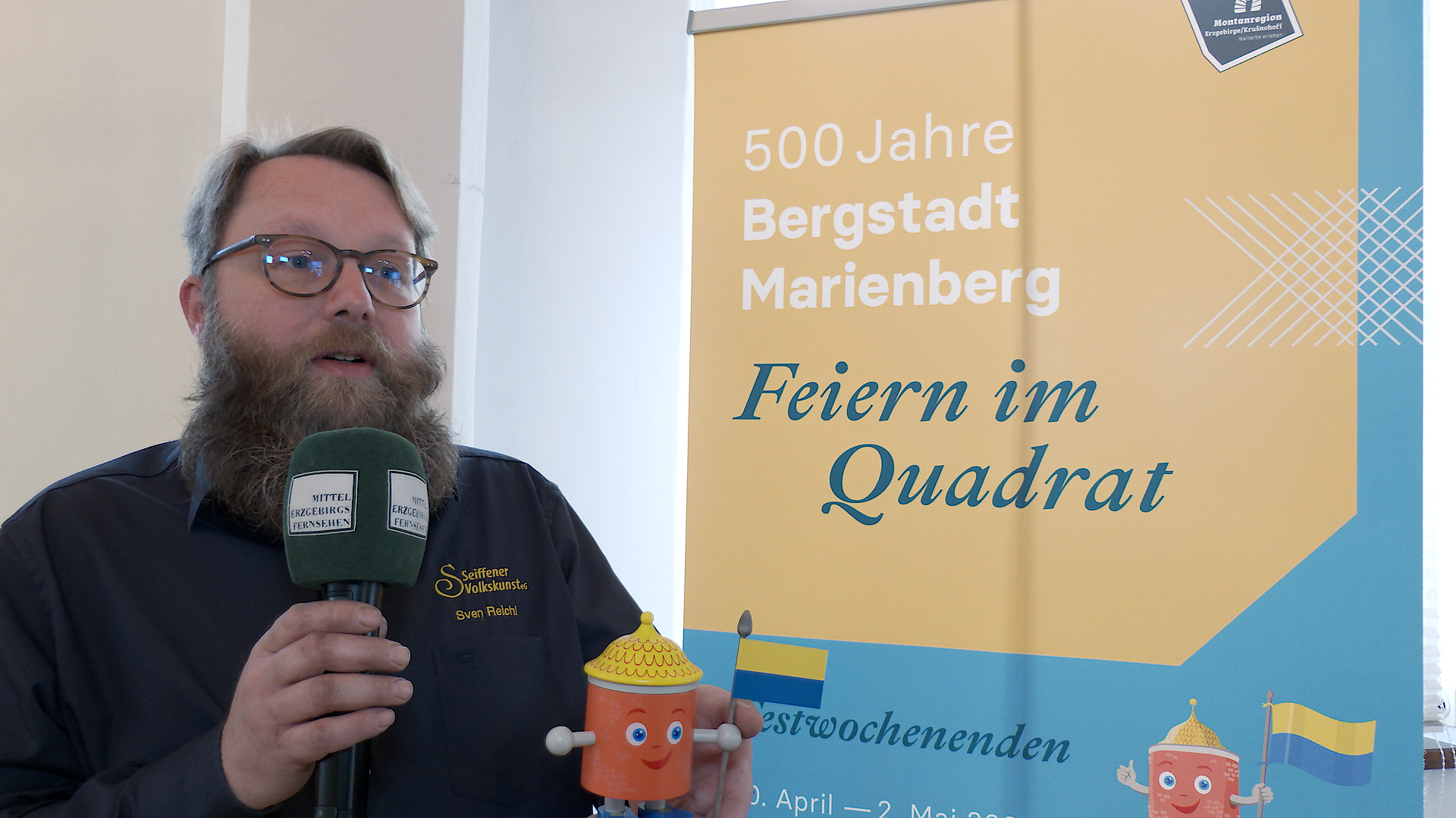 MEgional am 27. November mit dem neuen Räuchermännchen Uli für 500 Jahre Marienberg