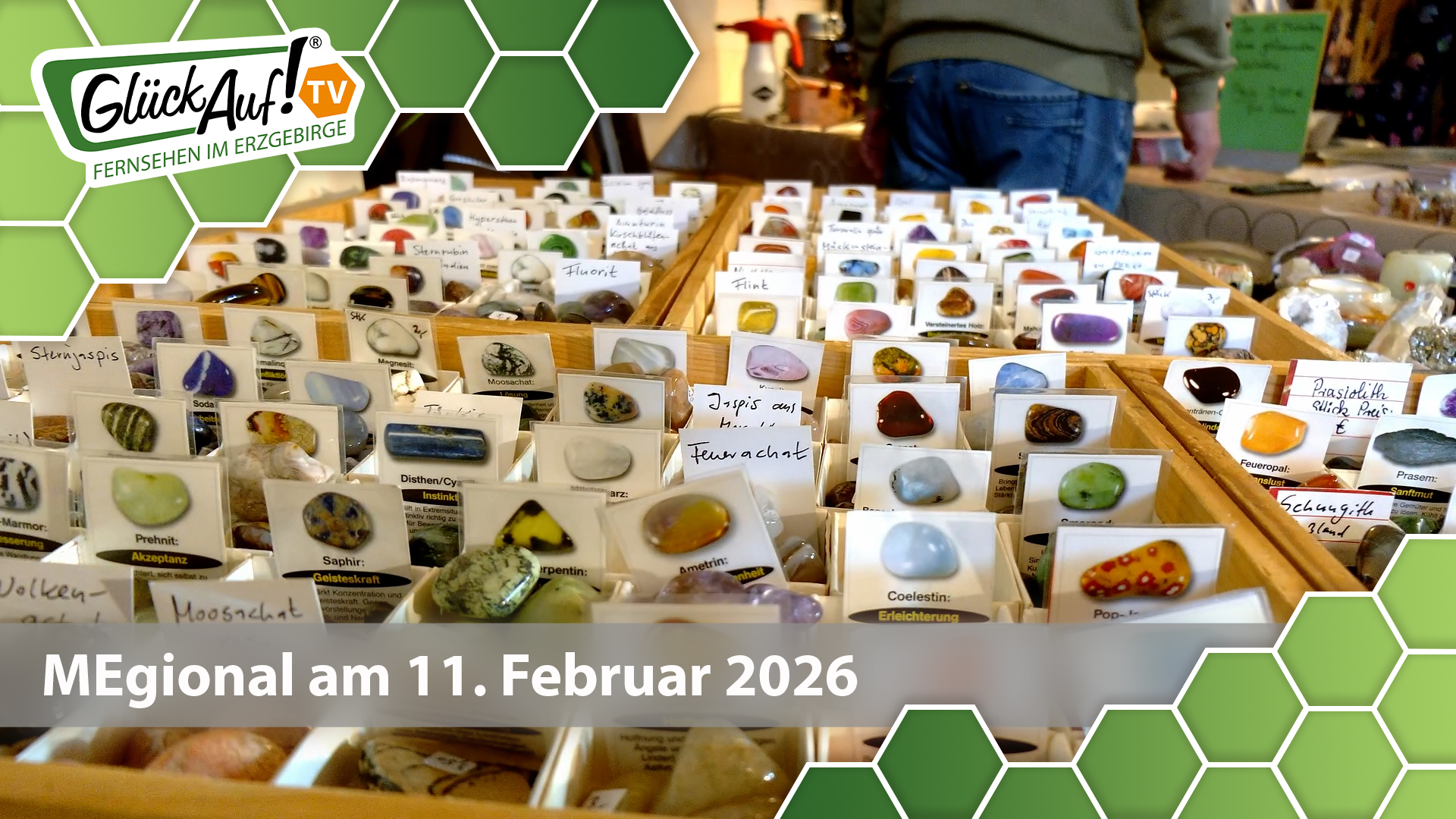 MEgional am 11. Februar mit dem Thema: Mineralienbörse in der Baldauf Villa