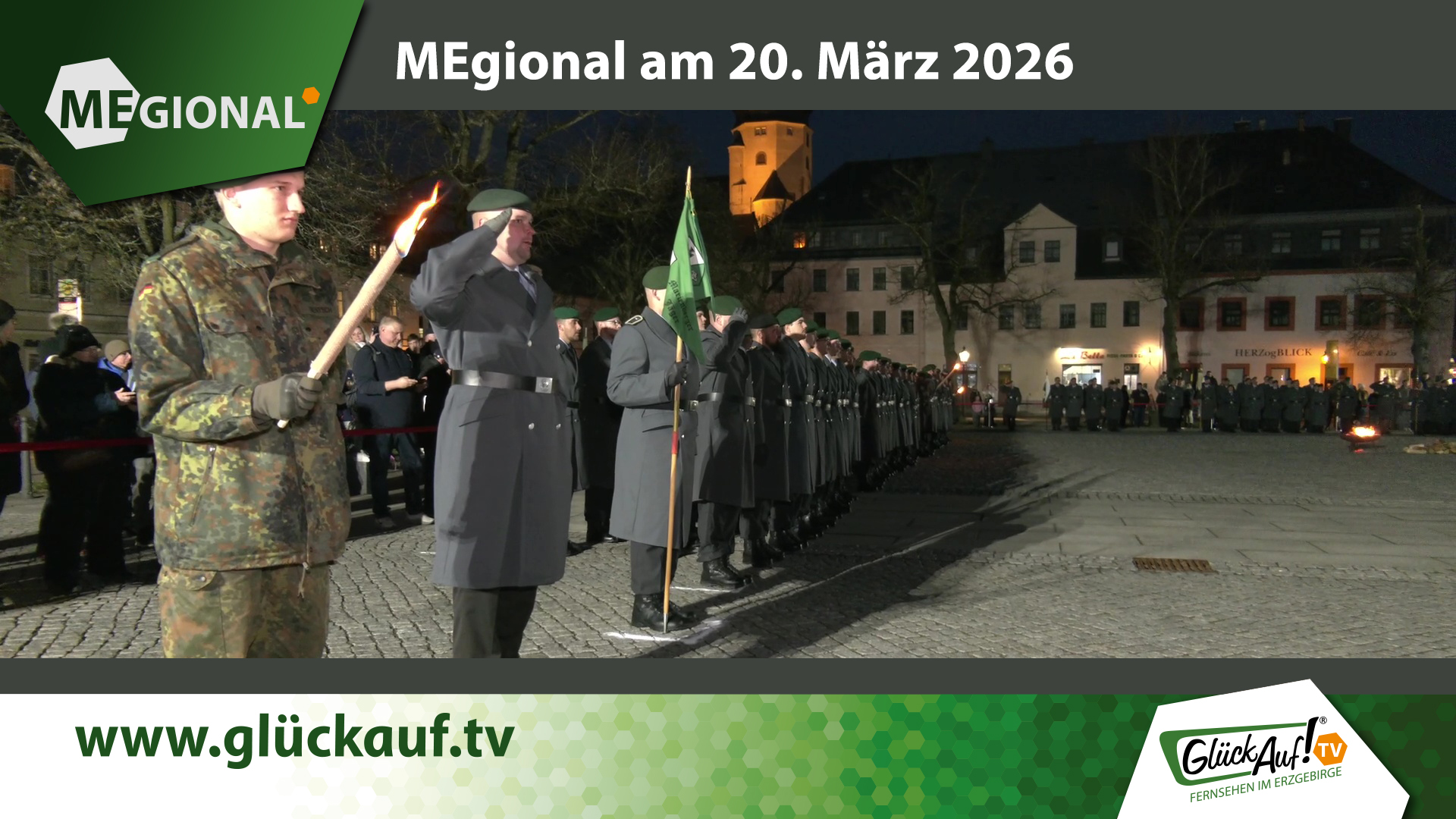 MEgional am 20. März mit dem Thema: Bundeswehr-Rekruten legen Gelöbnis in Marienberg ab