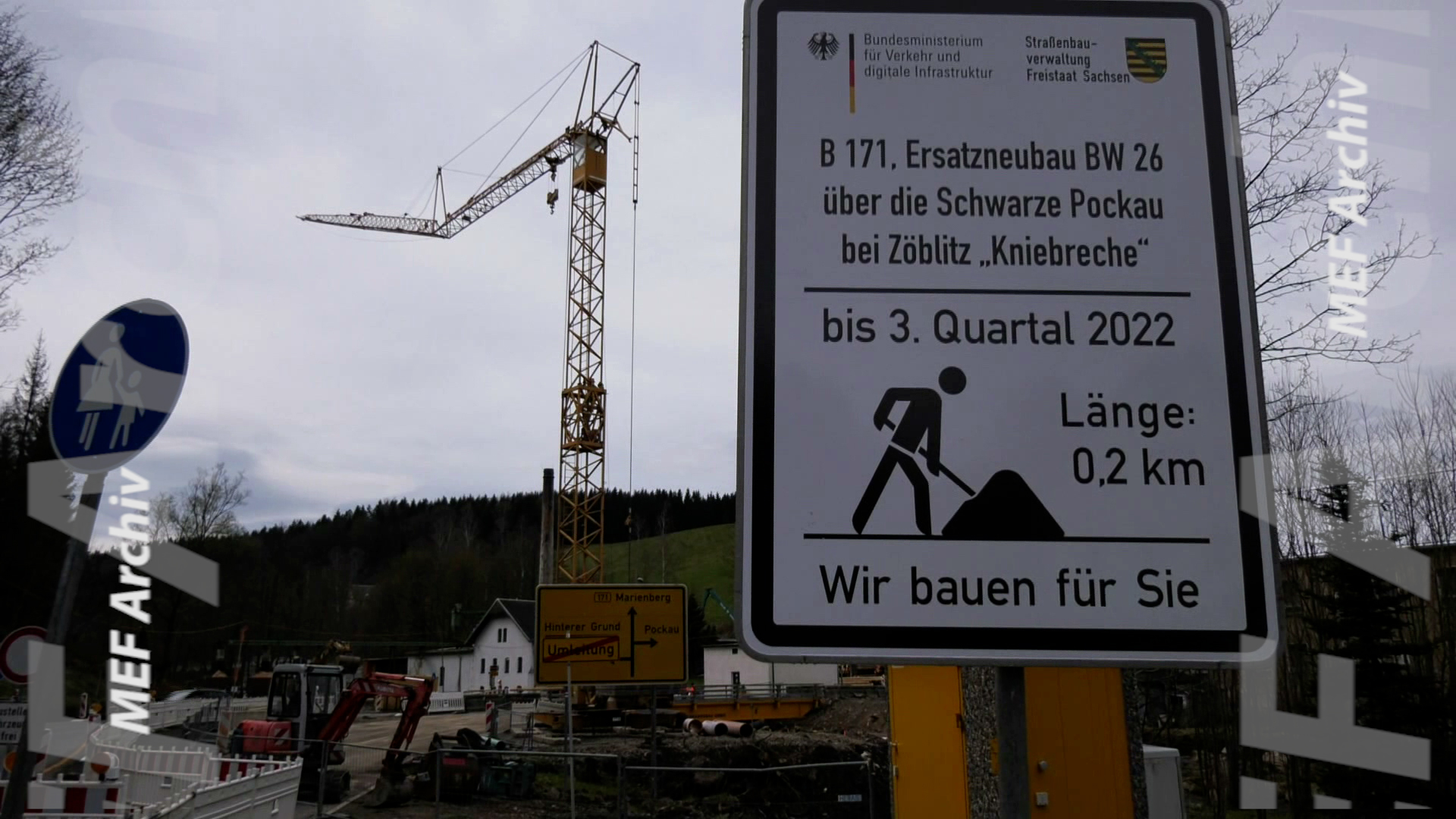 MEgional am 18. Januar 2022 mit der Baustelle in der Kniebreche